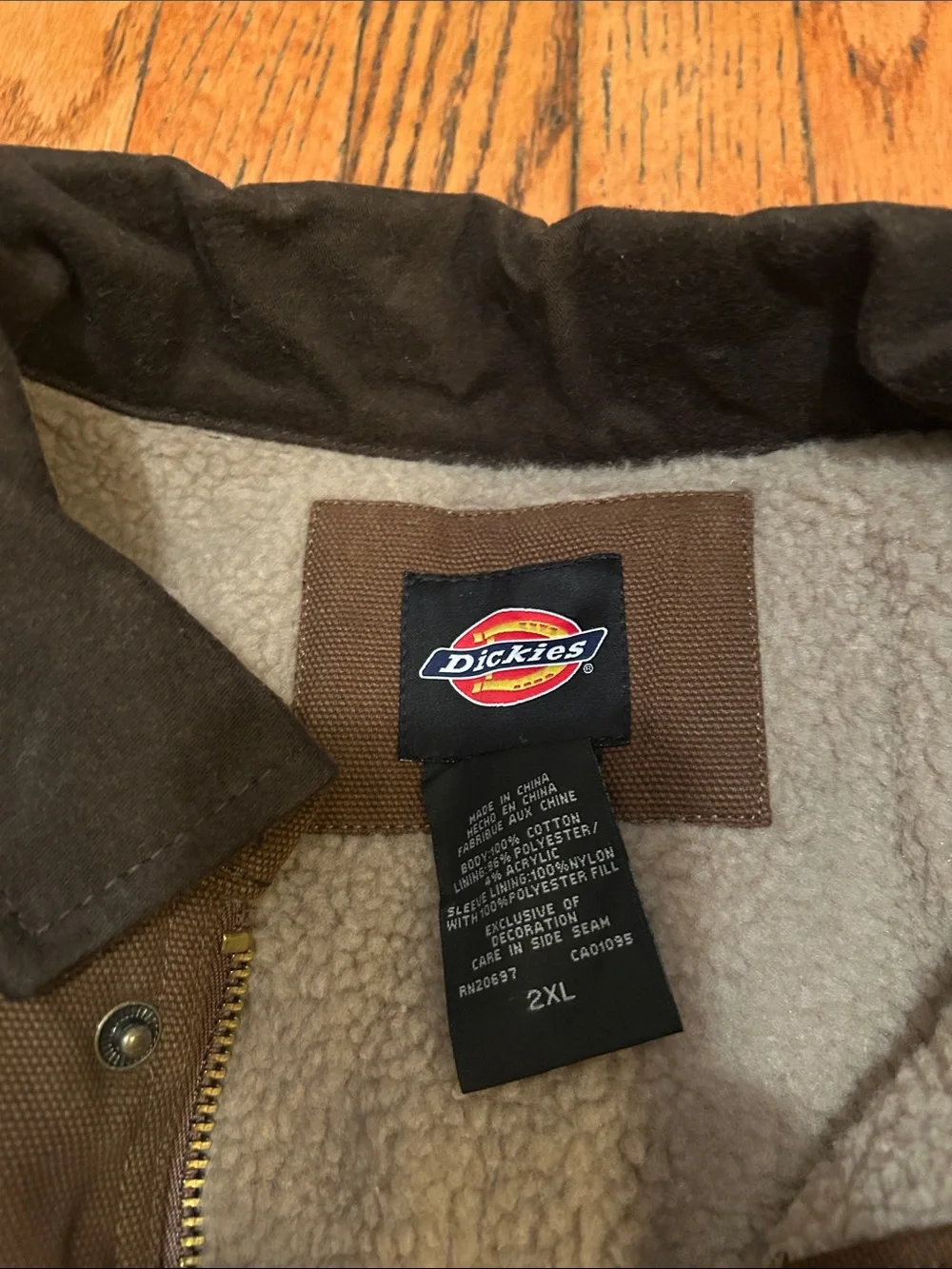 Dickies Brown Canvas Field Jacket with Dark Corduroy Collar